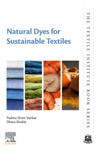 Imagen de portada: Natural Dyes for Sustainable Textiles 1st edition 9780323852579