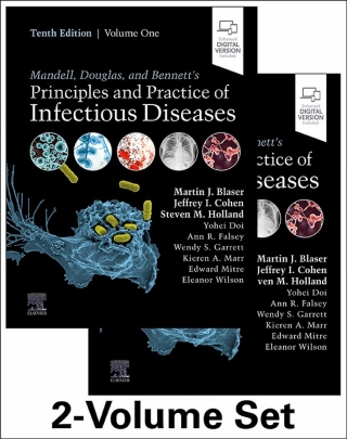 Cover image: Mandell, Douglas, and Bennett's Principles and Practice of Infectious Diseases 10th edition 9780323934992