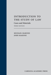 Cover image: Introduction to the Study of Law 3rd edition 9781422428733