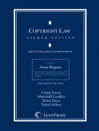 Cover image: Copyright Law, 2012 Cumulative Supplement 9780769855226