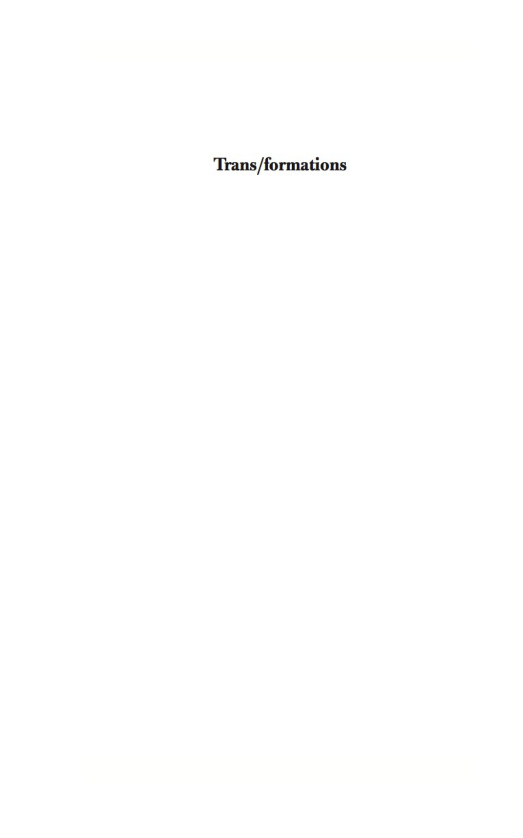 Trans/Formations (eBook)
