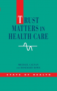 Cover image: Trust Matters in Health Care 1st edition 9780335222834
