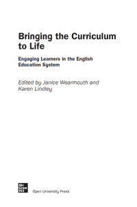 Imagen de portada: Briging the Curriculum to Life: Engaging Learners in the English Education System 9780335249879