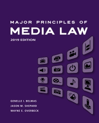 Imagen de portada: Major Principles of Media Law, 2019 Edition (Revised) 1st edition 9780357362433