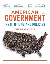 Cover image: American Government, Essentials Edition: Institutions and Policies 16th edition 9781337568432