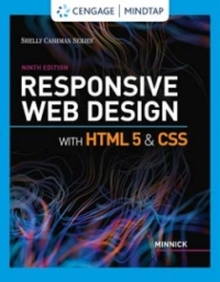 Cover image: MindTap for Minnick's Responsive Web Design with HTML 5 & CSS 9th edition 9780357423868