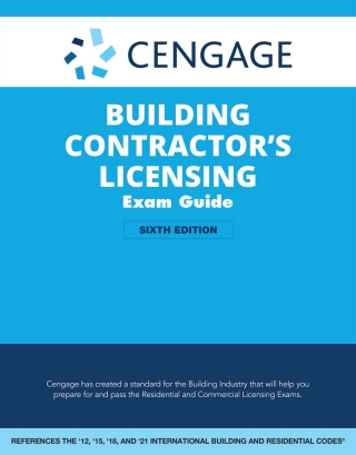 Cover image: Cengage Building Contractor's Licensing Exam Guide: Based on the 2021 IRC & IBC 6th edition 9780357502563