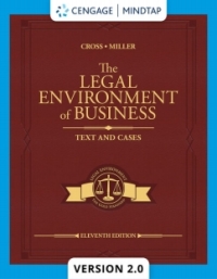 Cover image: MindTapV2.0 for Cross/Miller's The Legal Environment of Business: Text and Cases 11th edition 9780357634653