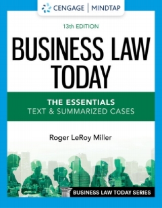 Cover image: MindTap for Miller's Business Law Today, The Essentials: Text and Summarized Cases 13th edition 9780357635254