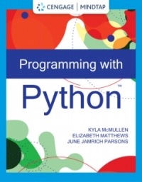 Cover image: MindTap for McMullen/Matthews/Parson's Programming with Python, 1 term Instant Access 1st edition 9780357678299