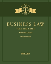 Cover image: Business Law: Text & Cases - The First Course 15th edition 9780357985854