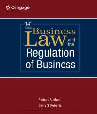Cover image: Business Law and the Regulation of Business 14th edition 9780357987650