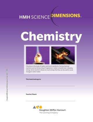 Cover image: HMH Science Dimensions Chemistry Student Edition 1st edition 9780358047193