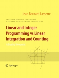 Imagen de portada: Linear and Integer Programming vs Linear Integration and Counting 9780387094137