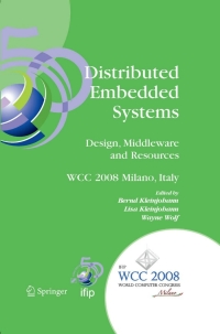 Imagen de portada: Distributed Embedded Systems: Design, Middleware and Resources 1st edition 9780387096605