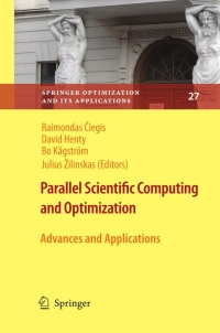 Imagen de portada: Parallel Scientific Computing and Optimization 1st edition 9780387097060
