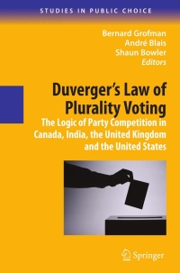 Cover image: Duverger's Law of Plurality Voting 9780387097190