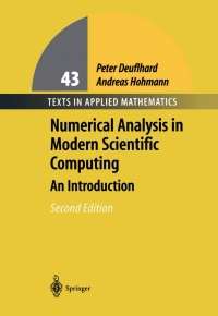 Cover image: Numerical Analysis in Modern Scientific Computing 2nd edition 9780387954103