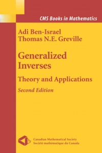 Cover image: Generalized Inverses 2nd edition 9780387002934
