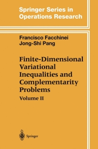 Cover image: Finite-Dimensional Variational Inequalities and Complementarity Problems 9780387955810