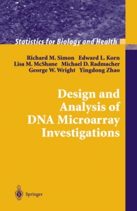 Cover image: Design and Analysis of DNA Microarray Investigations 9780387001357