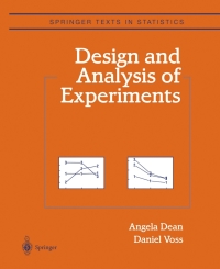 Imagen de portada: Design and Analysis of Experiments 9780387985619