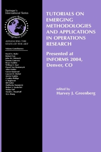 Omslagafbeelding: Tutorials on Emerging Methodologies and Applications in Operations Research 1st edition 9780387228266