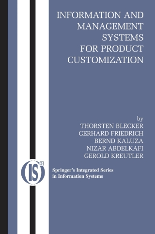 Cover image: Information and Management Systems for Product Customization 9780387233475