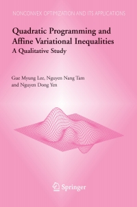 Imagen de portada: Quadratic Programming and Affine Variational Inequalities 9780387242774