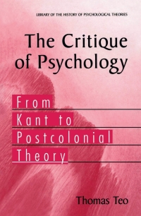 Imagen de portada: The Critique of Psychology 9781441920522