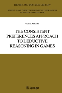 Omslagafbeelding: The Consistent Preferences Approach to Deductive Reasoning in Games 9780387262352