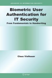 Imagen de portada: Biometric User Authentication for IT Security 9781441938732