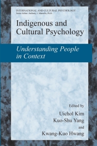 Cover image: Indigenous and Cultural Psychology 1st edition 9780387286617