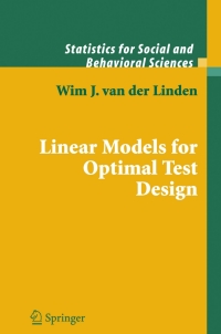 Cover image: Linear Models for Optimal Test Design 9780387202723