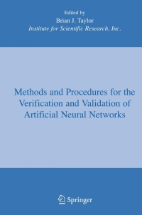 Cover image: Methods and Procedures for the Verification and Validation of Artificial Neural Networks 1st edition 9780387282886