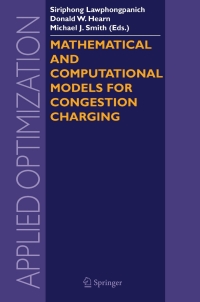 Imagen de portada: Mathematical and Computational Models for Congestion Charging 1st edition 9780387296449