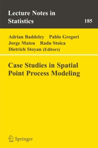 Imagen de portada: Case Studies in Spatial Point Process Modeling 1st edition 9780387283111