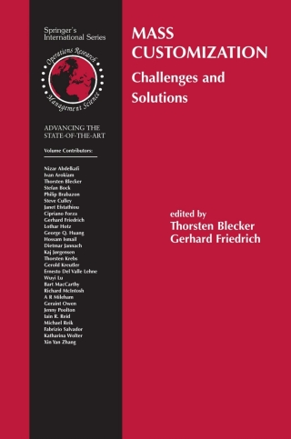 Imagen de portada: Mass Customization 1st edition 9780387322223