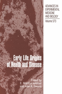 Imagen de portada: Early Life Origins of Health and Disease 1st edition 9780387287157