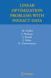Imagen de portada: Linear Optimization Problems with Inexact Data 9781441940940