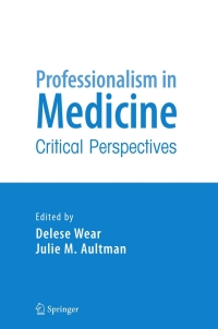 Cover image: Professionalism in Medicine 1st edition 9780387327266