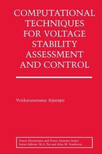 Imagen de portada: Computational Techniques for Voltage Stability Assessment and Control 9780387260808