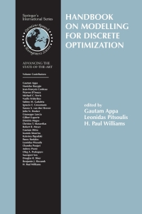 Cover image: Handbook on Modelling for Discrete Optimization 1st edition 9780387329413