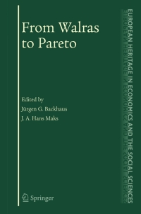 Cover image: From Walras to Pareto 1st edition 9780387337562