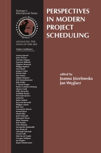 Imagen de portada: Perspectives in Modern Project Scheduling 1st edition 9780387336435