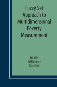 Cover image: Fuzzy Set Approach to Multidimensional Poverty Measurement 1st edition 9780387342498