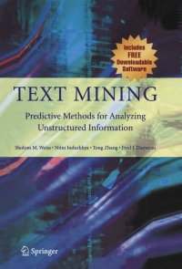 Cover image: Text Mining 9780387954332