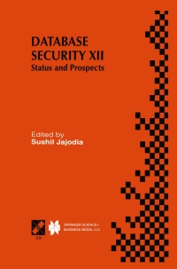 Cover image: Database Security XII 1st edition 9780792384885