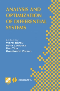 Immagine di copertina: Analysis and Optimization of Differential Systems 1st edition 9781402074394