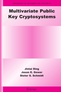 Cover image: Multivariate Public Key Cryptosystems 9780387322292